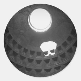 Pantheon Light Skull Rom Italien Schwarz-Weiß Runder Aufkleber