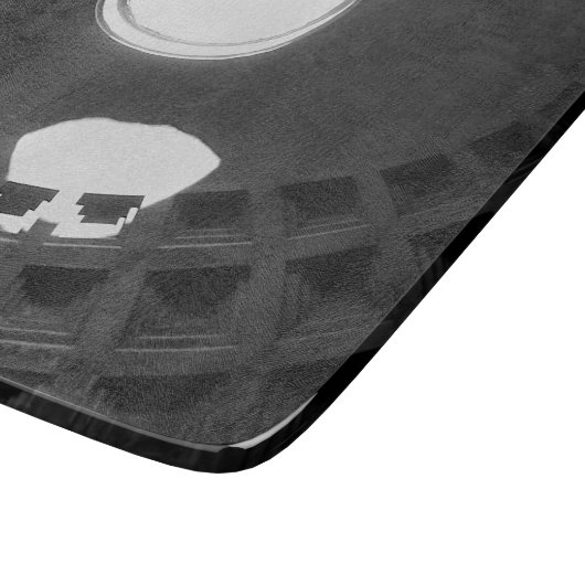 Pantheon Light Skull Rom Italien Schwarz-Weiß Schneidebrett (Ecke)