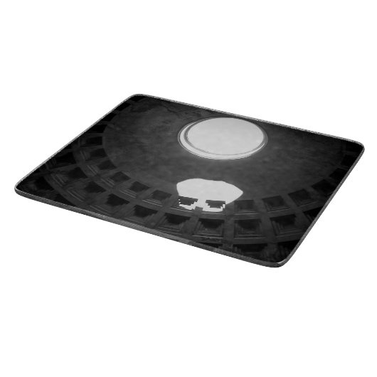 Pantheon Light Skull Rom Italien Schwarz-Weiß Schneidebrett (Ecke)