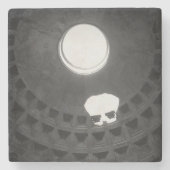 Pantheon Light Skull Rom Italien Schwarz-Weiß Steinuntersetzer (Vorderseite)