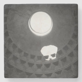 Pantheon Light Skull Rom Italien Schwarz-Weiß Steinuntersetzer