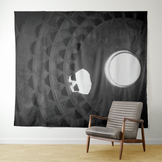 Pantheon Light Skull Rom Italien Schwarz-Weiß Wandteppich (Beispiel (Horizontal))