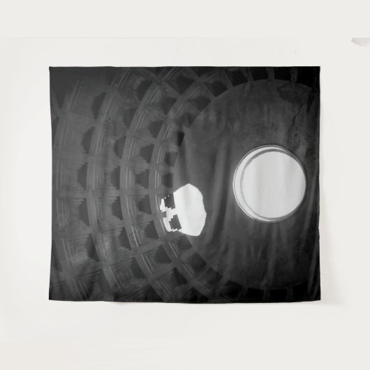 Pantheon Light Skull Rom Italien Schwarz-Weiß Wandteppich (Vorderseite (Horizontal))