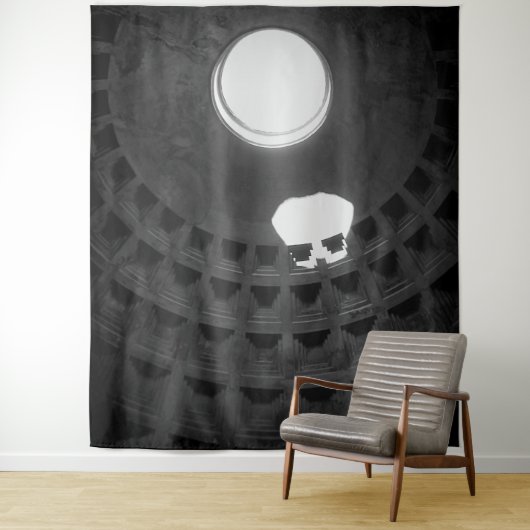 Pantheon Light Skull Rom Italien Schwarz-Weiß Wandteppich (Beispiel)