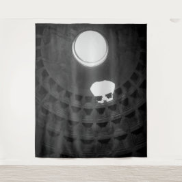Pantheon Light Skull Rom Italien Schwarz-Weiß Wandteppich