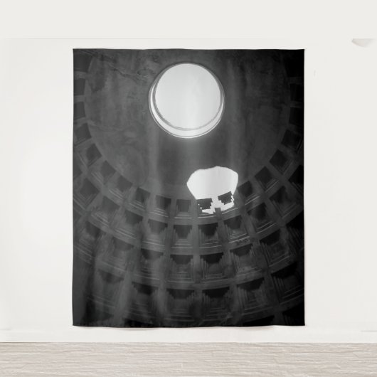 Pantheon Light Skull Rom Italien Schwarz-Weiß Wandteppich (Vorderseite)