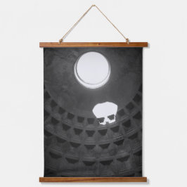 Pantheon Light Skull Rom Italien Schwarz-Weiß Wandteppich Mit Holzrahmen