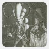 Pantheon Macaroni, 1773 Quadratischer Aufkleber (Vorderseite)