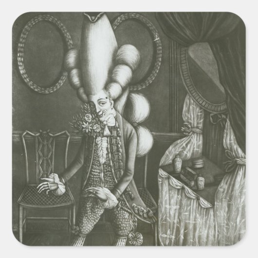 Pantheon Macaroni, 1773 Quadratischer Aufkleber (Vorderseite)