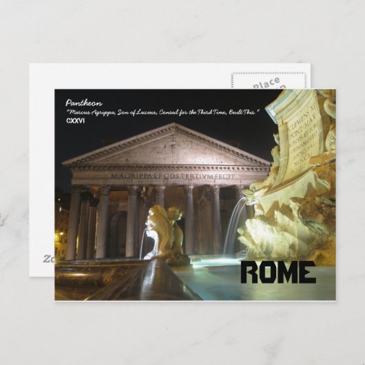 Pantheon Postkarte (Vorne/Hinten)