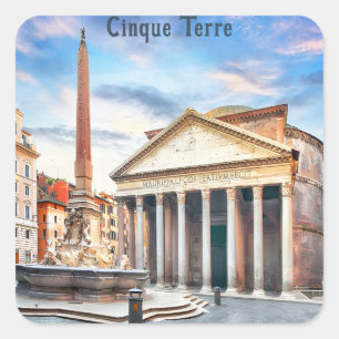 Pantheon Rom Italien Vintage Europa Reise Quadratischer Aufkleber