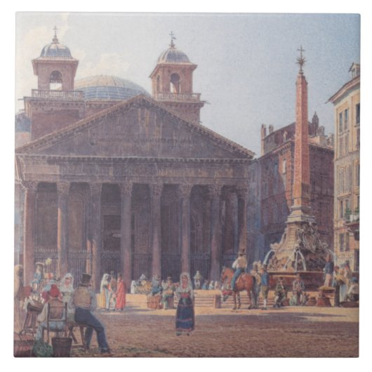 Pantheon und Piazza della Rotonda in Rom, Italien Fliese (Vorderseite)
