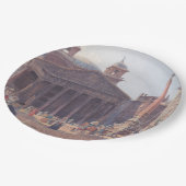 Pantheon und Piazza della Rotonda in Rom, Italien Pappteller (Schrägansicht)