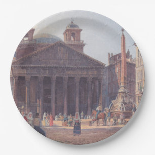 Pantheon und Piazza della Rotonda in Rom, Italien Pappteller