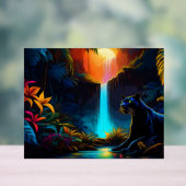 Panther an einem Wasserfall Acrylschild (Neutral)