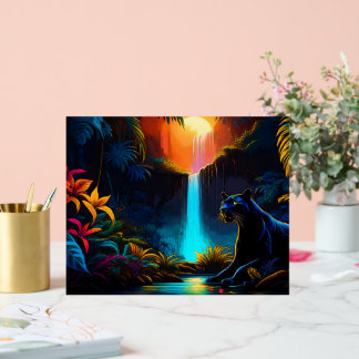 Panther an einem Wasserfall Acrylschild