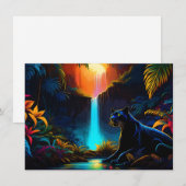 Panther an einem Wasserfall Einladung (Vorne/Hinten)
