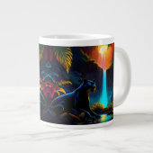 Panther an einem Wasserfall Jumbo-Tasse (Vorderseite Rechts)
