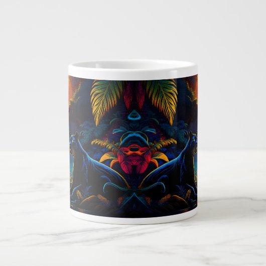 Panther an einem Wasserfall Jumbo-Tasse (Vorderseite)