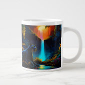 Panther an einem Wasserfall Jumbo-Tasse (Rechts)