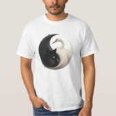 Panther and Crane Yin Yang Ink Art T-Shirt (Vorderseite)