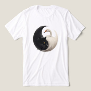 Panther and Crane Yin Yang Ink Art Tri-Blend Shirt
