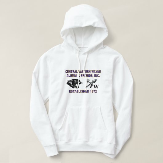 Panther and EW White Hooded Sweatshirt (Design vorne)