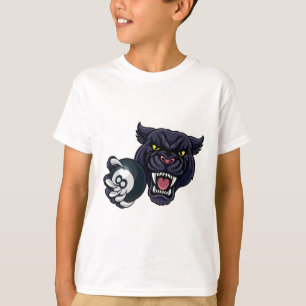 Panther Angry Pool 8 Ll Billiard Cartoon T-Shirt