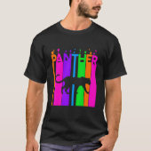 Panther Animal Rainbow Buble mit Silhouette T-Shirt (Vorderseite)
