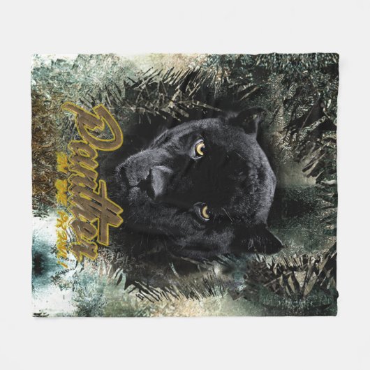"Panther auf dem Prowl " Fleecedecke (Vorderseite (Horizontal))