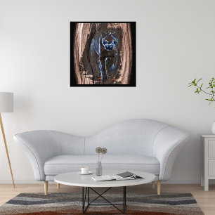 Panther aus dem Holz Fotodruck