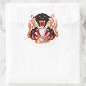 Panther-Baseball-1weiß-T-2 Runder Aufkleber (Tasche)