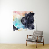 Panther Black Wild Animal Nature Wandteppich (Beispiel (Horizontal))