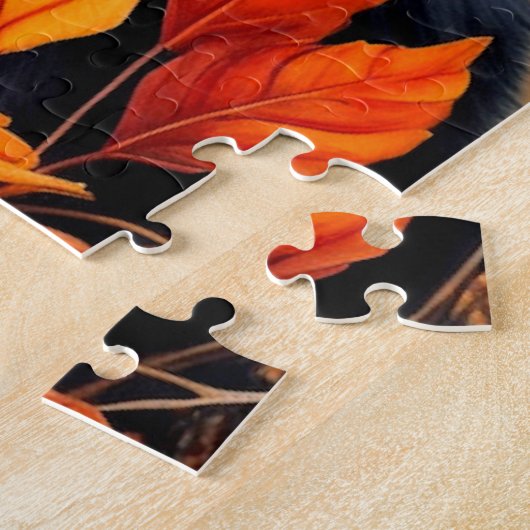 Panther Cat Herbstleaves Art Jigsaw Puzzle (Seite)