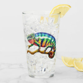 Panther-Chamäleon-Trommel-Trinkglas Glas