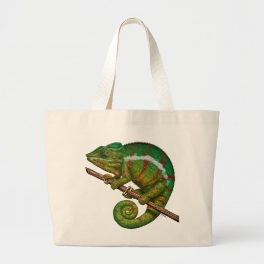 Panther Chameleon Digitales Gemälde Jumbo Stoffbeutel (Vorne)