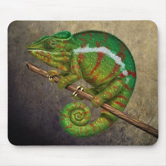 Panther Chameleon Digitales Gemälde Mousepad (Vorne)