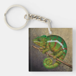 Panther Chameleon Digitales Gemälde Schlüsselanhänger