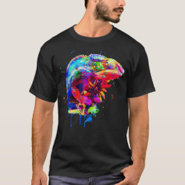 Panther Chameleon Wasserfarbe Regenbogenfarbe T-Shirt