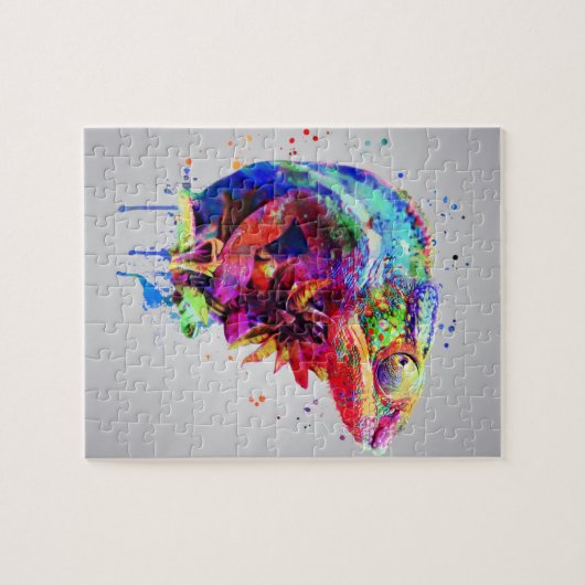 Panther Chameleon Watercolor Jigsaw Puzzle (Horizontal)