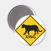 Panther Crossing Highway-Zeichen Magnet (Vorderseite/Rückseite)