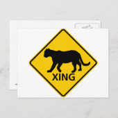 Panther Crossing Highway-Zeichen Postkarte (Vorne/Hinten)