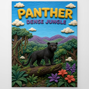 Panther, dichter Dschungel-Ton-Kunst Postkarte