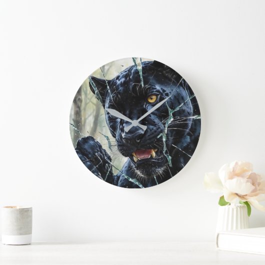 Panther durchbrechen große wanduhr (Zuhause)