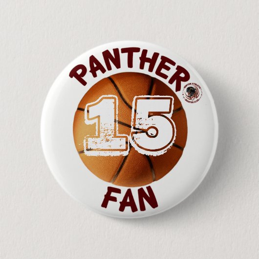 Panther-Fan-Basketball-Knopf gefördert durch BABC Button (Vorderseite)