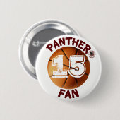 Panther-Fan-Basketball-Knopf gefördert durch BABC Button (Vorne & Hinten)