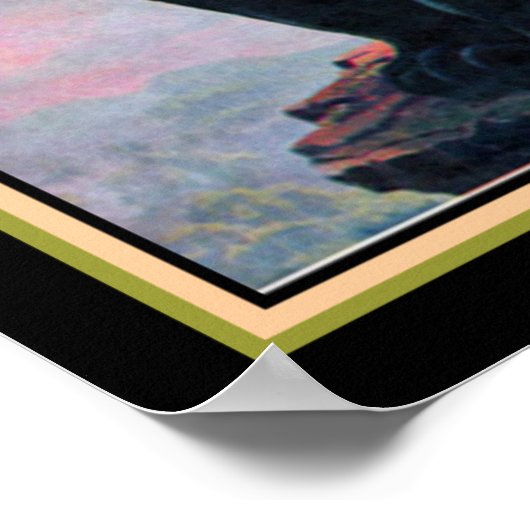 Panther & Flying Peacocks Art Deco Print-16x20 Poster (Ecke)