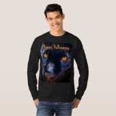 Panther Foto Black Cat Eyes Orange Halloween T-Shirt (Vorne ganz)