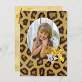 Panther Fur Geburtstag einladen Einladung (Vorne/Hinten)