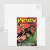 Panther gegen Dinosaurier Postkarte (Vorne/Hinten)